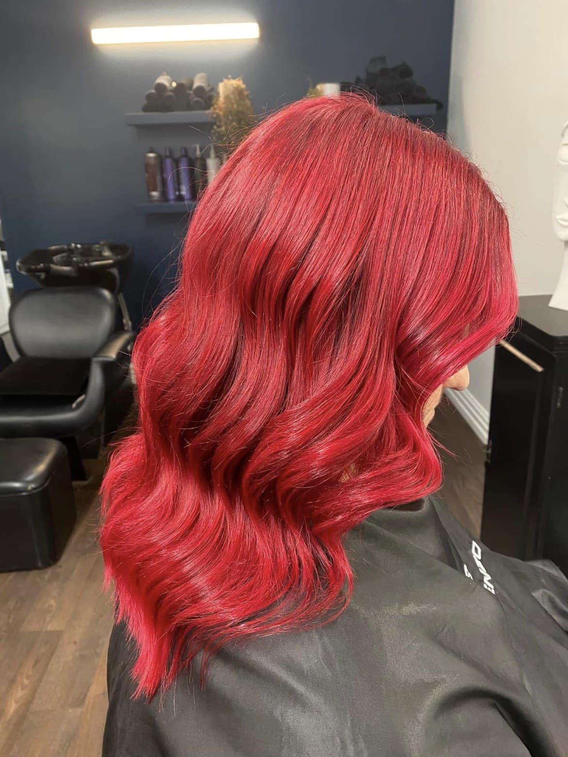 Vibrant red colour and waves